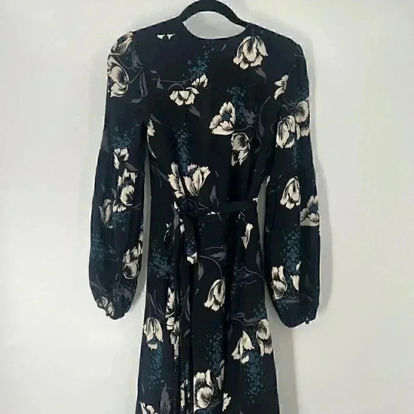 $398 Christy Dawn The Bergen Wrap Maxi Dress Womens Small Blue Floral Flowy - Picture 7 of 12